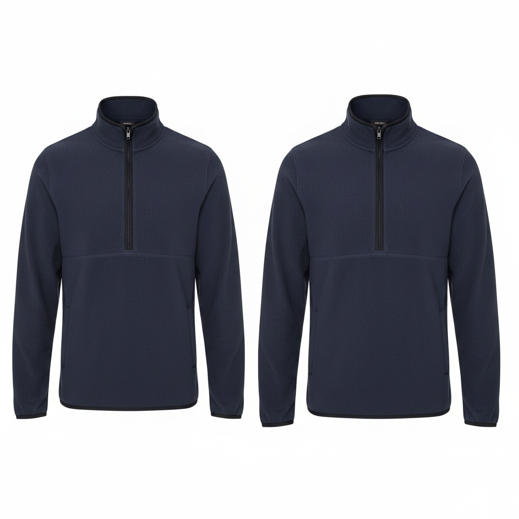 Livergy Men's Navy Blue Half-Zip Fleece Pullover