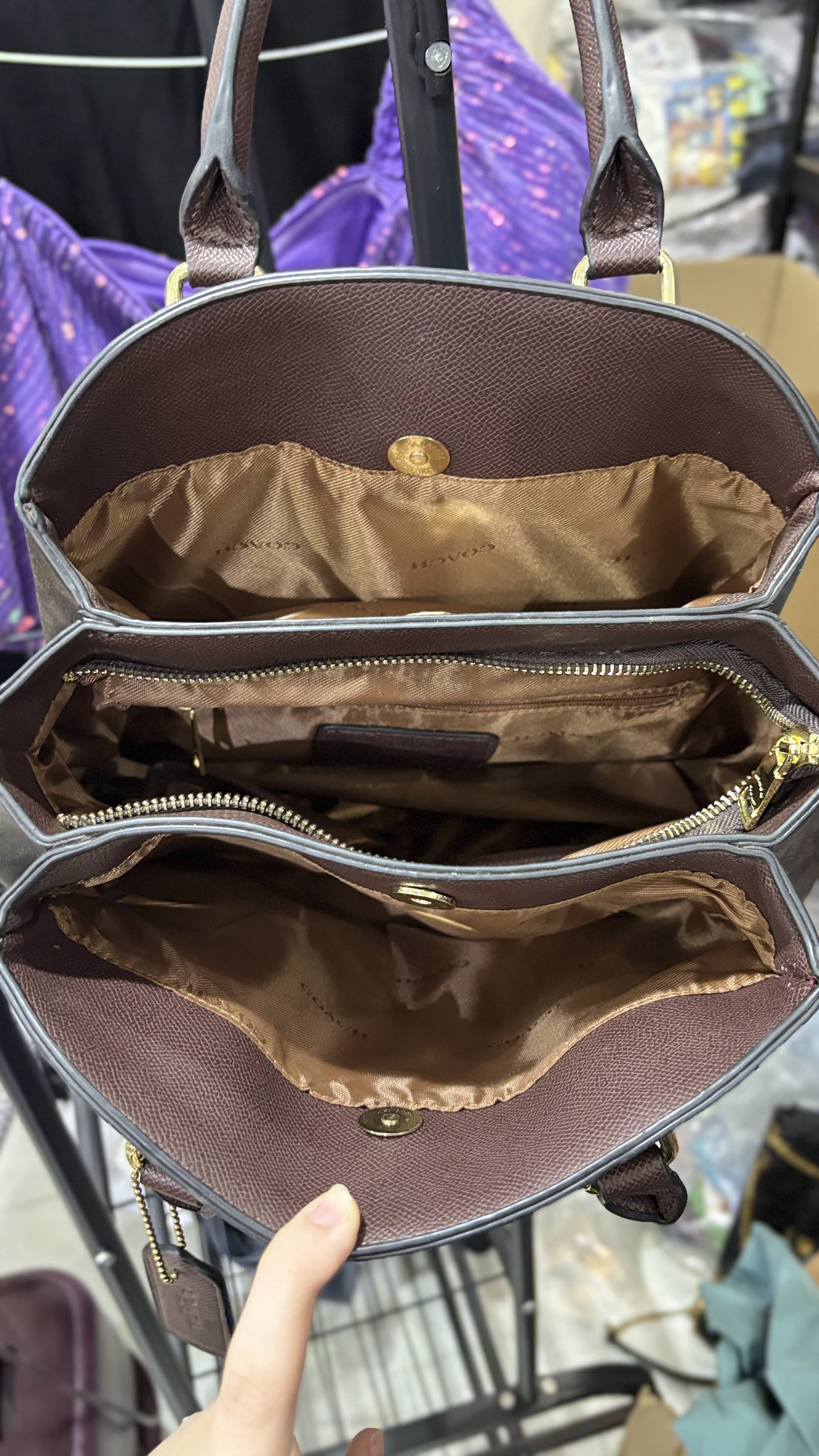 COACH NEW YORK Coach Signature Monogram Brown Satchel