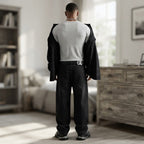 LIVERGY Men's Heather Grey V-Neck Cotton Jersey Undershirt