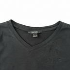 Women's Charcoal Black V-Neck Relaxed T-Shirt