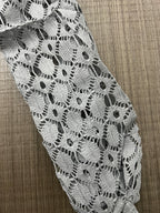 EMERY ROSE Light Heather Grey Top with Crochet Lace Sleeves