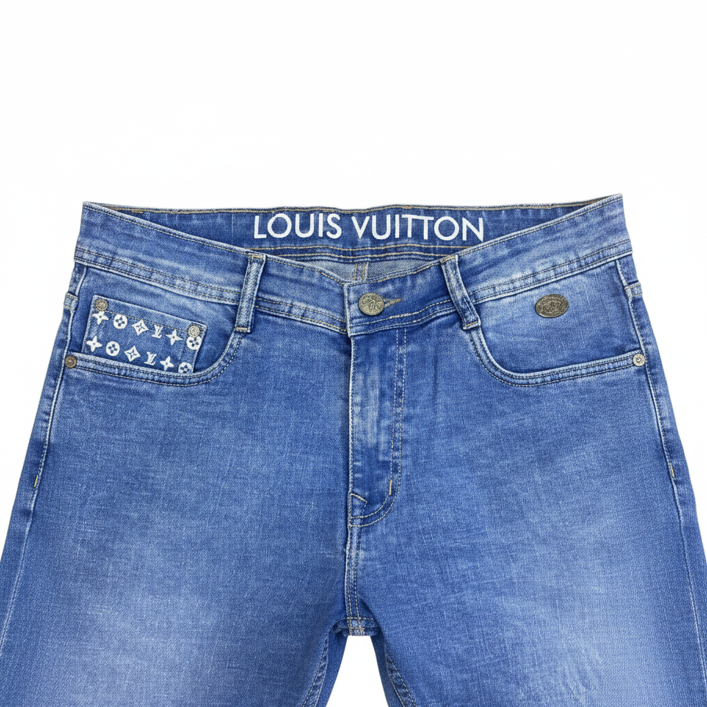 Louis Vuitton Men's Monogram Detail Denim Jeans