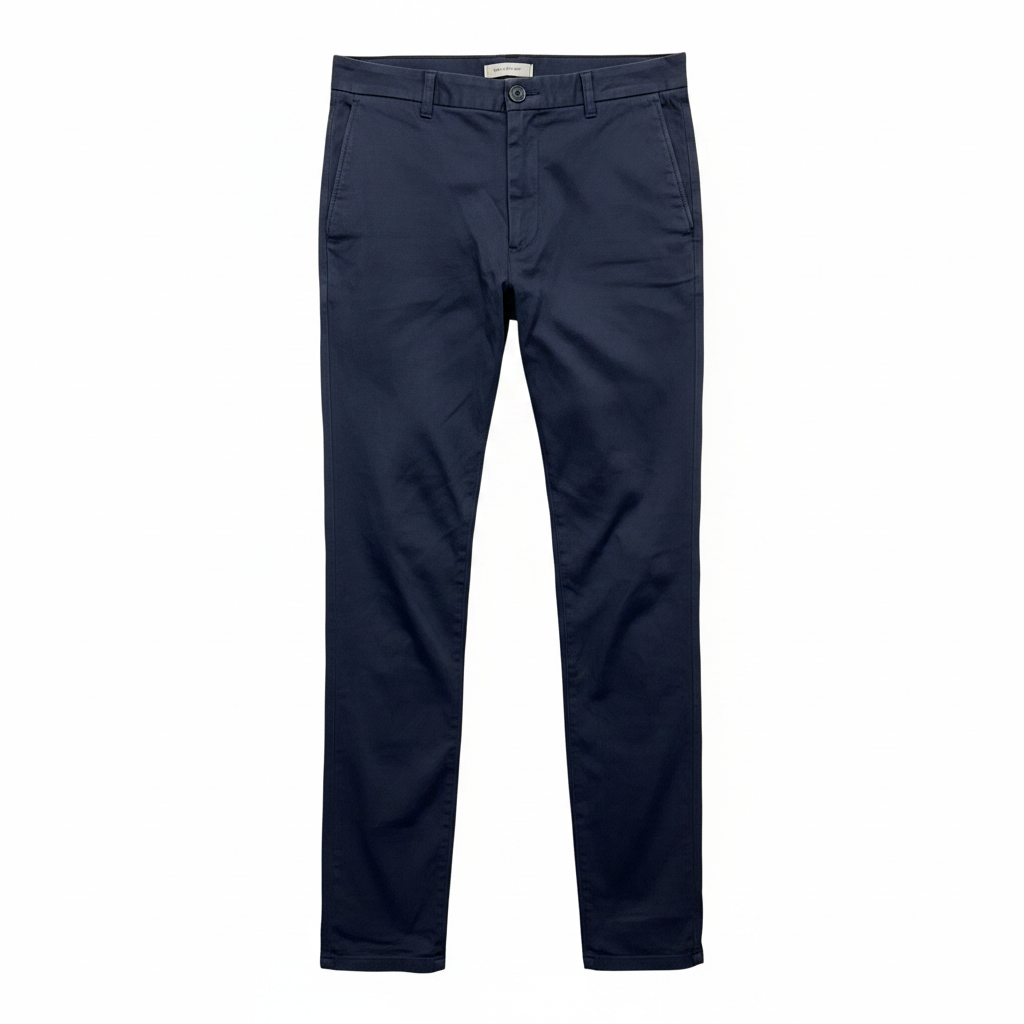Men's Navy Blue Slim Fit Chino Trousers