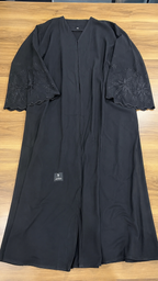 Black Embroidered Open Front Abaya - Size 54