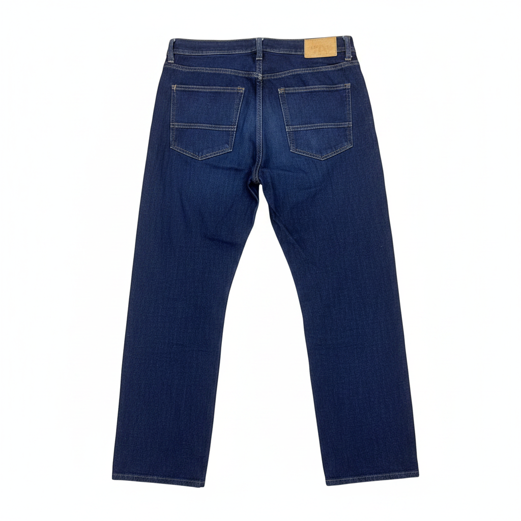 Women's Dark Blue Straight-Leg Premium Denim Jeans
