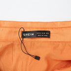 SHEIN Women's Vibrant Orange Relaxed Fit Button-Down Blouse
