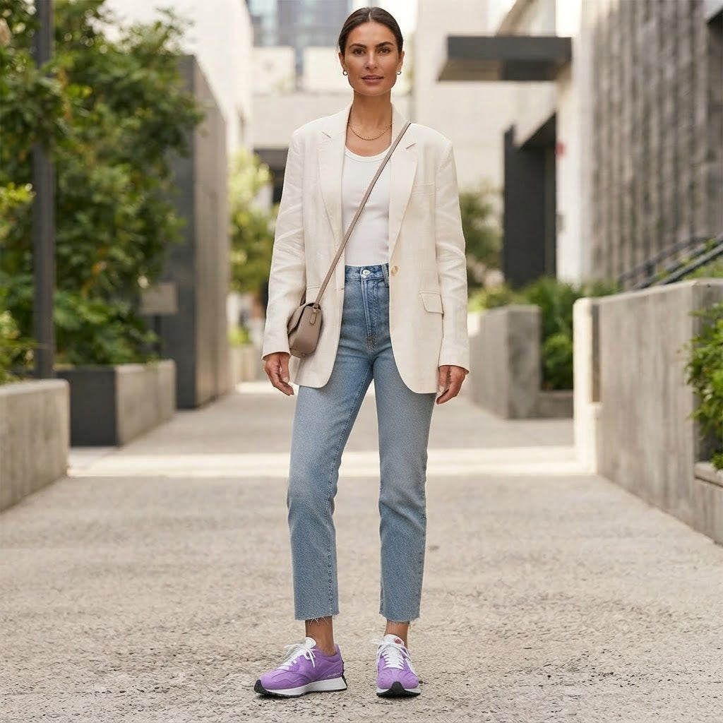 Women's Purple Retro Suede & Mesh Sneakers