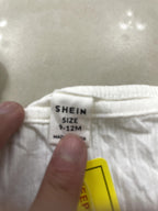 SHEIN White Ribbed Spaghetti Strap Baby Short Romper