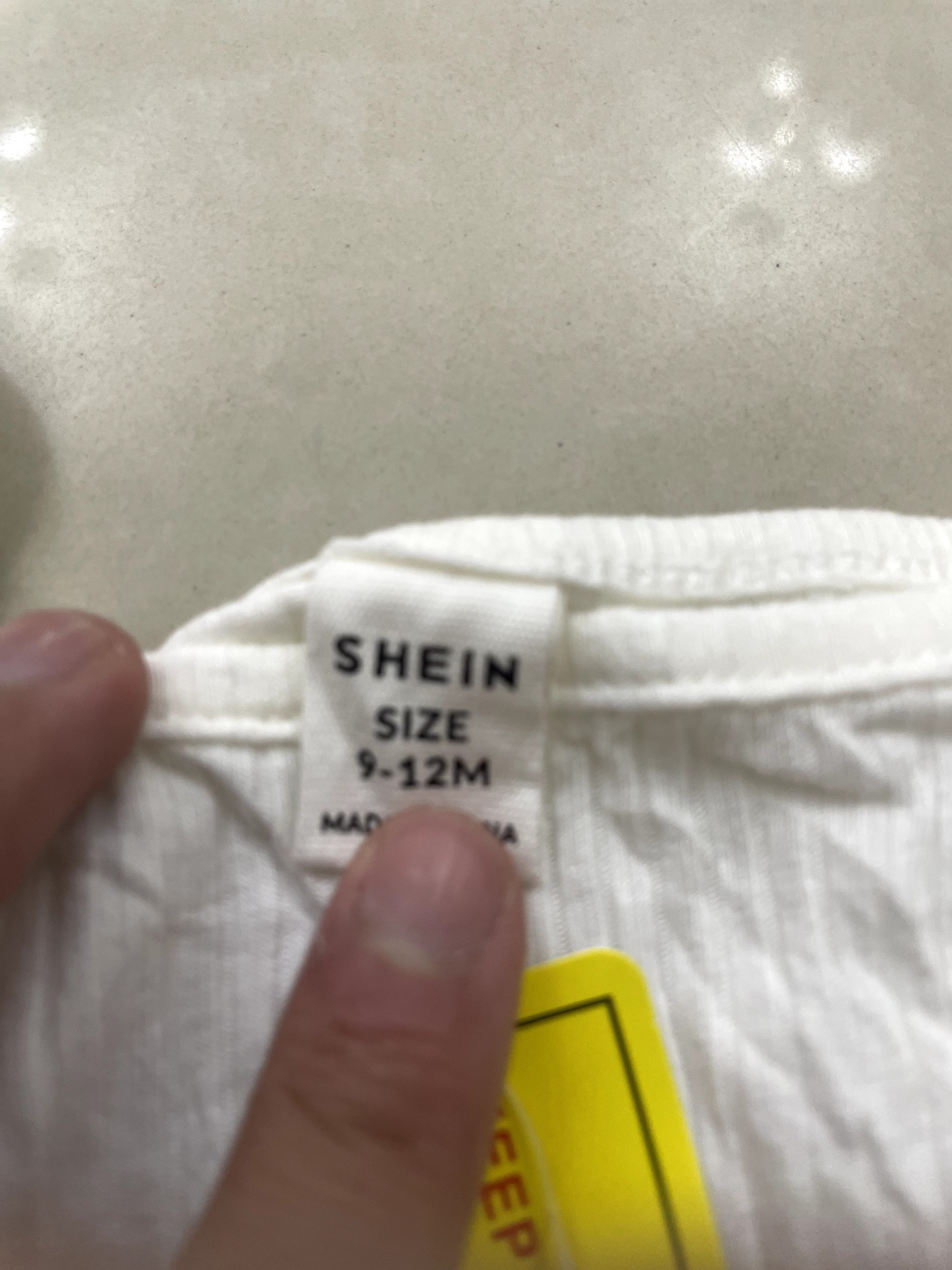 SHEIN White Ribbed Spaghetti Strap Baby Short Romper
