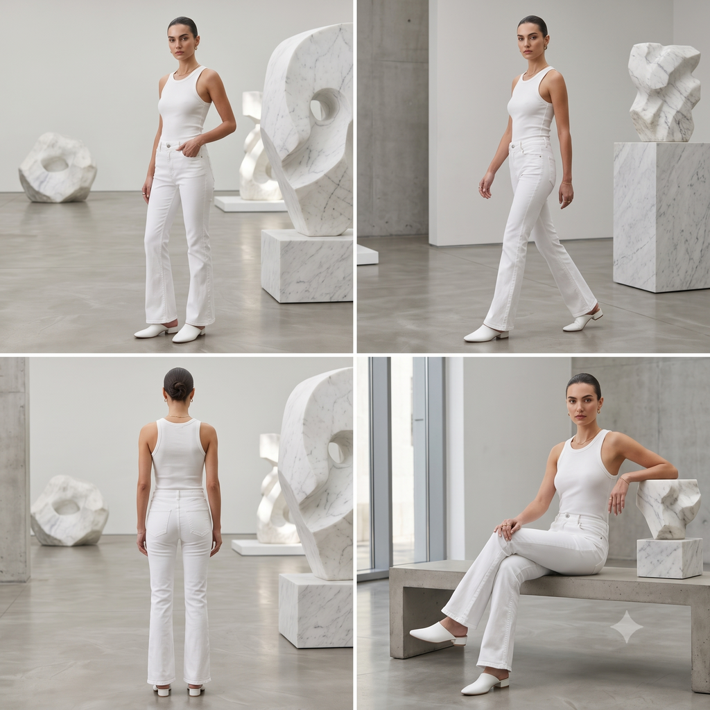 Max White Medium Rise Flared Jeans - UK 18 / EUR 44