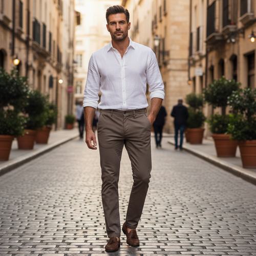 ASOS DESIGN Men's Brown Slim Fit Chino Trousers