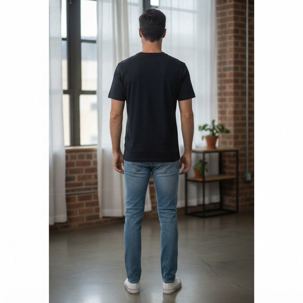 Cotton:On Cotton:On Navy Crew-Neck Regular Fit Cotton T-Shir