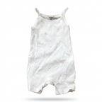 SHEIN White Ribbed Spaghetti Strap Baby Short Romper