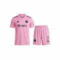 Kids Adidas Inter Miami CF Pink Soccer Jersey & Shorts Set