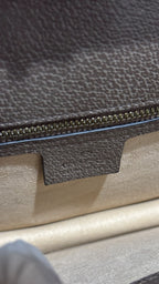 GUCCI Monogram Canvas Top Handle Bag with Web Stripe