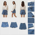 Esmara Mid-Blue Wash Straight Fit Denim Shorts