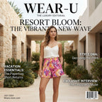 Fuchsia and Orange Floral Paperbag Waist Shorts