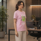 DECJUBA Baby Pink Graphic T-Shirt with Margarita Slogan
