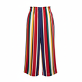 Women's Multi-Color Striped Wide-Leg Trousers