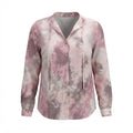 Women's Pink & Grey Tie-Dye Long Sleeve Blouse