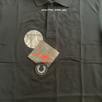 FRED PERRY Men's Black Patch-Detail Cotton Polo Shirt