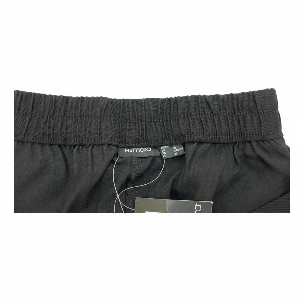 Esmara Women's Plus Size Black Elastic Waist Culotte Pants