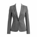 EXPRESS Women's Grey Tailored Single-Button Office Blazer