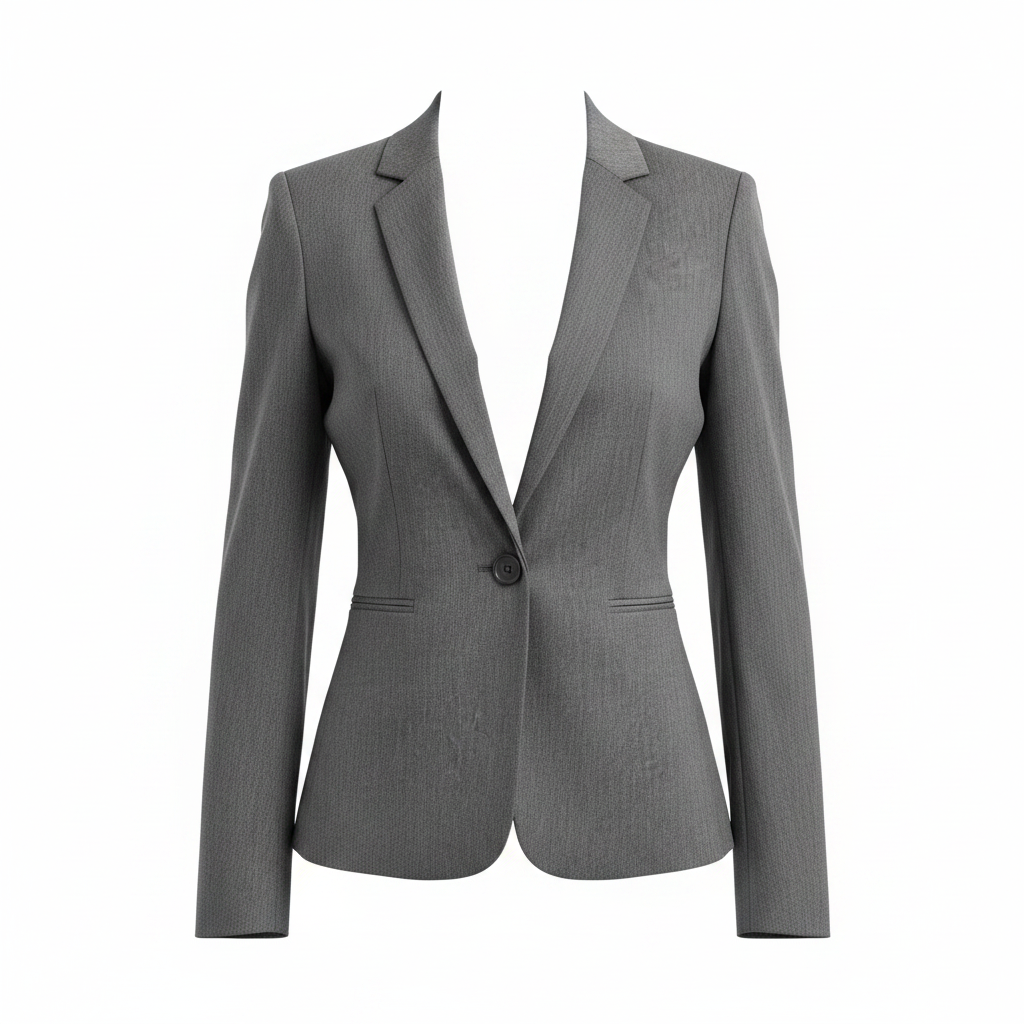 EXPRESS Women's Grey Tailored Single-Button Office Blazer
