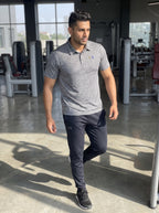 [WearU Generated:campaign_1] Under Armour Heather Grey Synthetic Polo Shirt – campaign 1