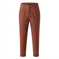 SHEIN Women's Rust Plaid High Waisted Button Fly Trousers