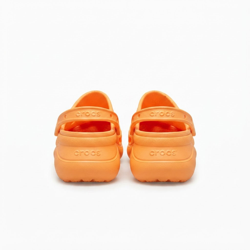 crocs Bright Orange Breathable Classic Clogs with Heel Strap