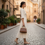Guess Brown Mini Top-Handle Bag with Gold Logo