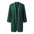 SHEIN Women's Dark Green Open-Front Abaya with dark green Pi