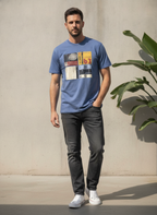 Ben Sherman Ben Sherman Slate Blue T-Shirt with Vintage Audi