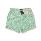 Women's Green and green Ruffled Abstract Print Shorts