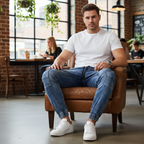 Livergy Men's Acid Wash Denim Cargo Joggers - Light Blue
