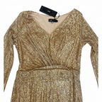 Juli Collection Gold Sequin Long Sleeve Maxi Dress