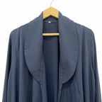 ELLAN Women's Navy Blue Shawl Collar Open-Front Abaya