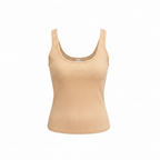 Women's Ribbed Peach Scoop Neck Crop Tank Top