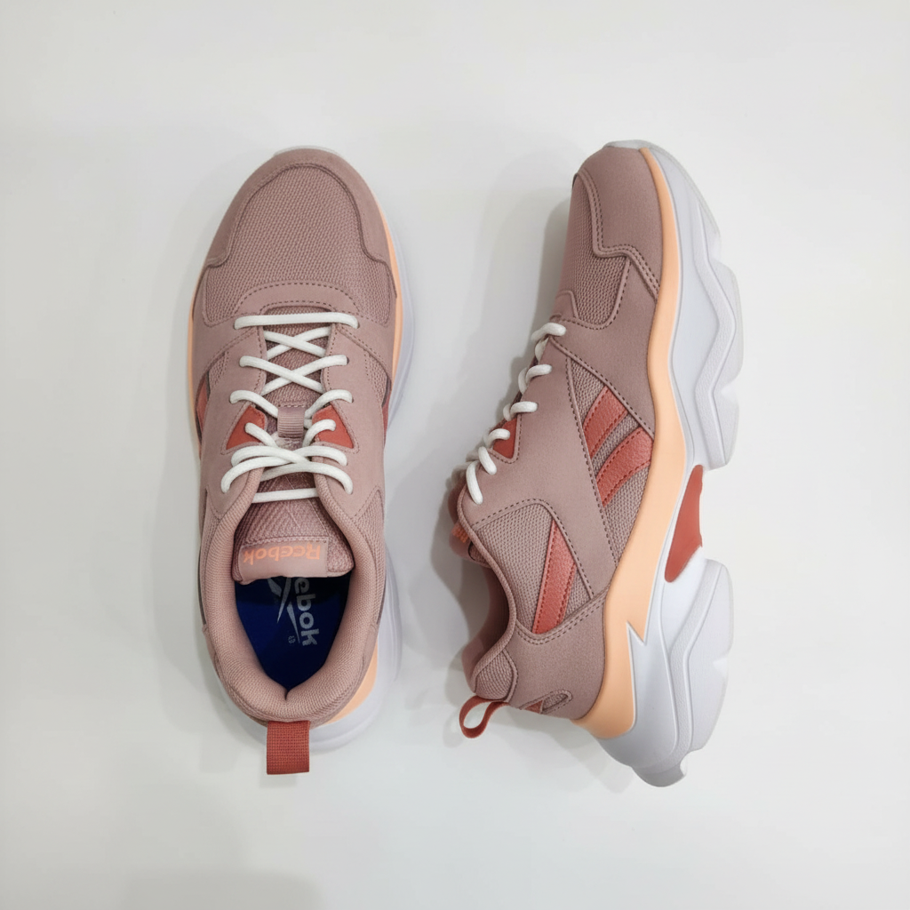 Reebok Women's Dusty Rose Mesh Chunky Sneakers