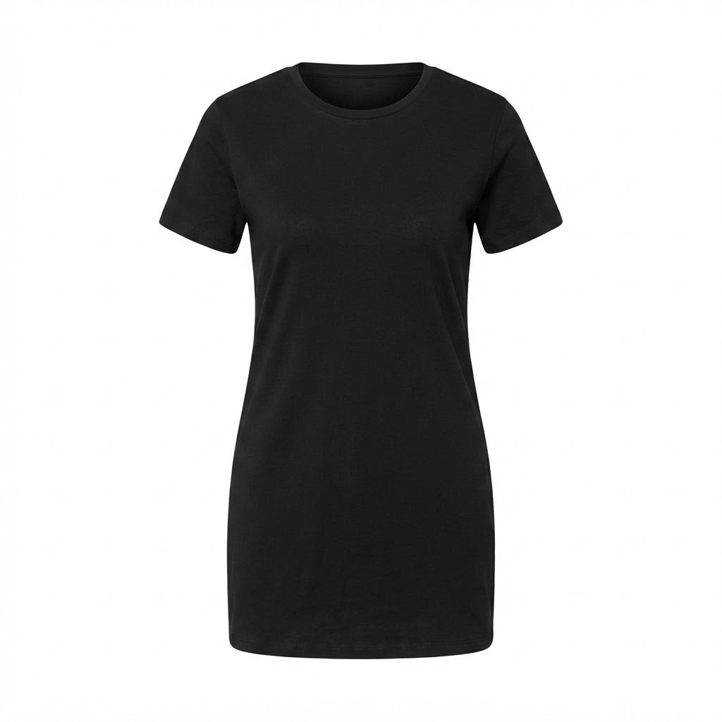 esmara Women's Black Short Sleeve Crew Neck T-Shirt Dress