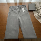 Mango Medium Grey Wide Leg Jeans with Curved Waistband