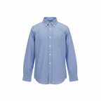 Kids Light Blue Micro Check Button Down Shirt