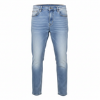 Men's Light Blue Slim-Fit Faded Denim Jeans