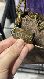 COACH Brown Monogram Coated Canvas Crossbody Bag