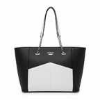 Guess Black and White Saffiano Tote Bag